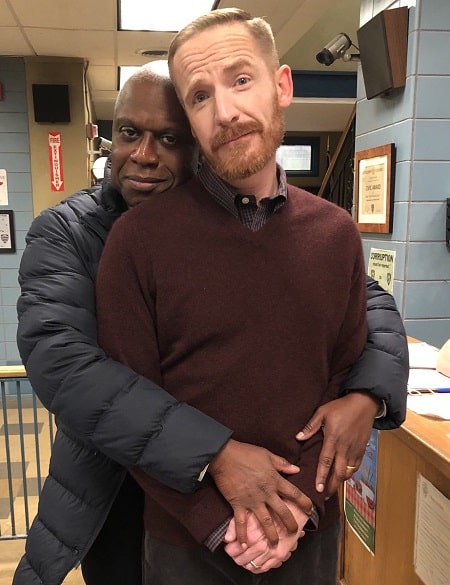 A picture of Marc Evan Jackson with his co-star, Andre Braugher.